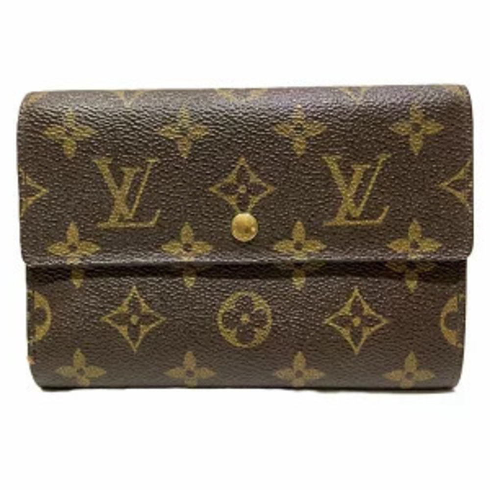 Louis Vuitton Portefeuille Tresor Etui Papier Tri fold Wallet Monogram Canvas